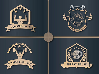 Emblem gym logo design.