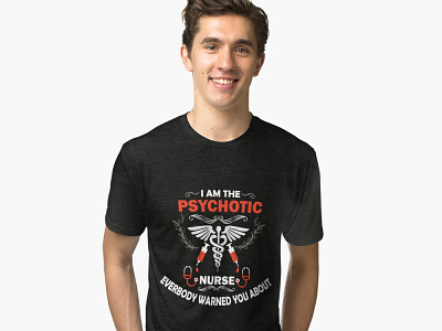 psychotic nurse t shirt design design illustra illustration nurse t shirt vector