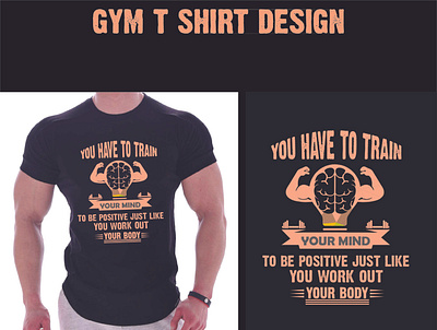 Positive thinking t shirt art branding design design fitness gym illustration t shirt vector workout