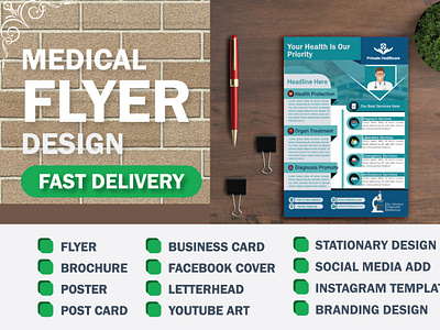 Medical Flyer Design branding branding design design flyer illustration medical flyer print template vector