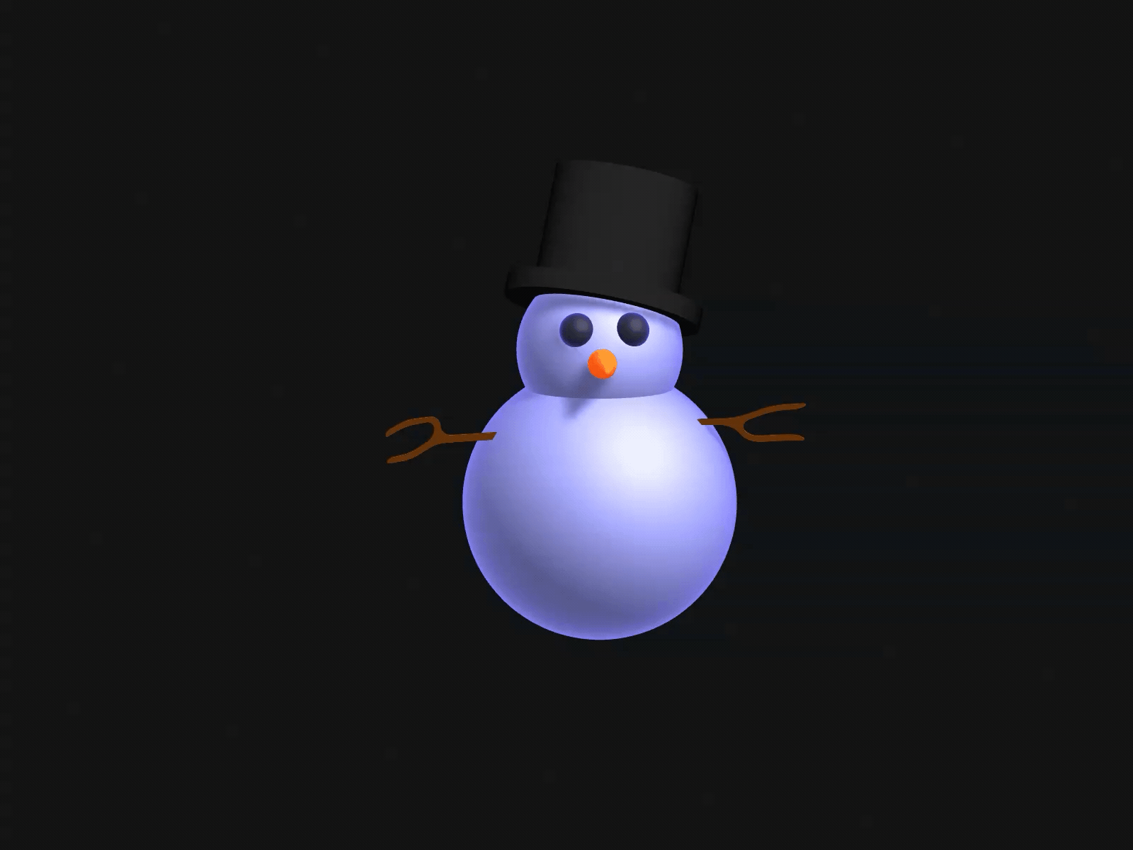 3D Snowman 3d 3danimation 3dforweb 3dui 3duianimation 3dux animation boltbite design loopable metaverse motion graphics spline spline3d ui uiux