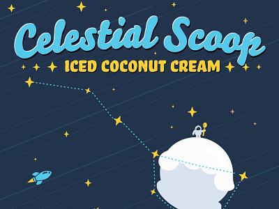 Celestial Scoop (Debut!) ice cream iced coconut cream label nom packaging