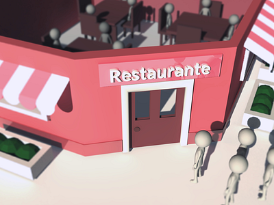 A restaurante 3D model 3d art branding design maya modeling render restaurant