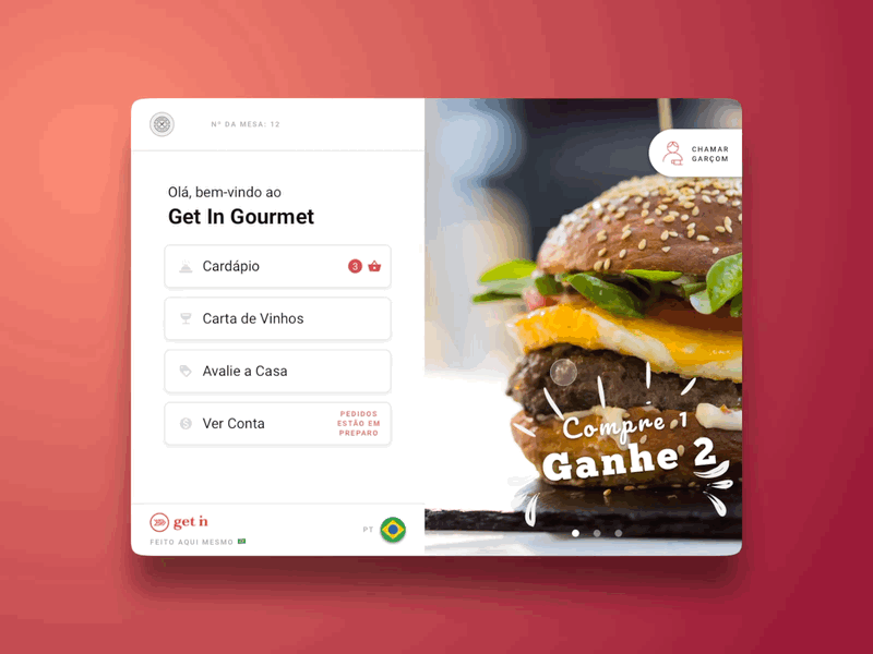 Self-Order Menu - Animated prototype animation clean food interaction materialdesign product restaurant startup ui ux