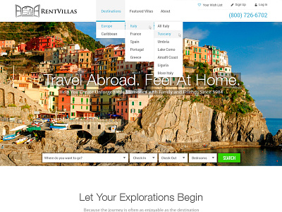 Travel company clean flat landing page travel