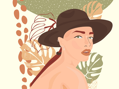 Eden adobe illustrator art art illustration character colorful design design art flat girl girl character graphic design icon monstera monstera leaves nature simple vector woman