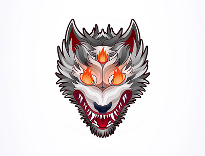 🔥🐺🔥 adobe illustrator branding character design design drawing fire graphic design illustration logo print ui vector wolf