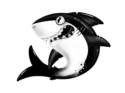 SHAAARRKK! 666moongod666 animals branding character design cover design drawing graphic design illustration illustrator logo pierre kleinhouse print procreate shark stickers ui