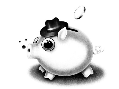 Piggy Bank 🐽💰 666moongod666 animals cartoon character design design drawing graphic design illustration pig piggy bank procreate
