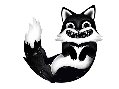 Fox 🦊 666moongod666 animals black and white cartoon character design cute design drawing fox graphic design illustration procreate
