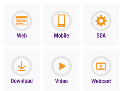 Icons icons orange purple symbols tech web