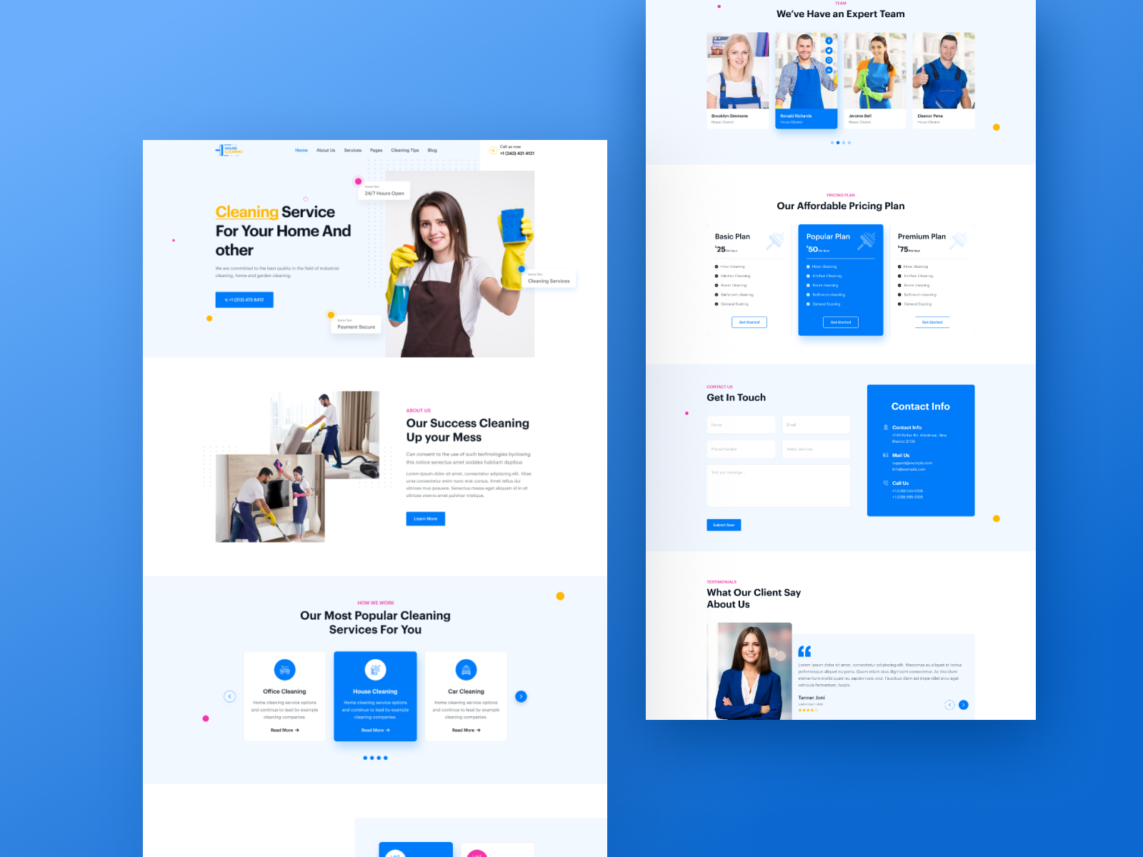 Cleaning Service Landing Page by Shovon Mallick on Dribbble