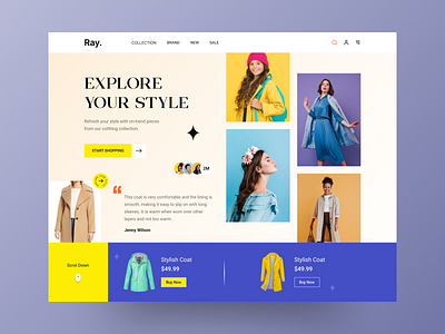 Fashion Landing Page beauty clothing e commerce ecommerce elegant homepage landing page landing page ui mens online shop online store shop shopify store style uidesign webdesign women