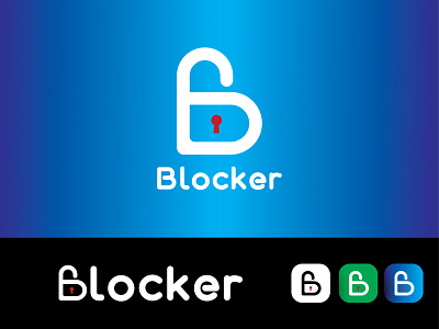 B Letter App Lock Logo Design