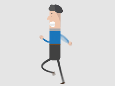 Frightened guy after effects animation character gif illustration vector