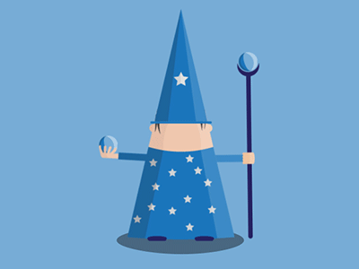 The blue wizard after effects animation character flat gif illustration magic wizard