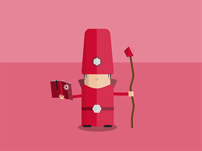 The Red Wizard after effects animation character flat gif illustration magic wizard