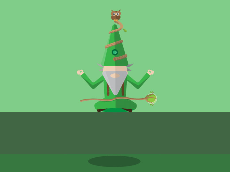 The Green Wizard 2d after effects animation character flat gif illustration magic wizard