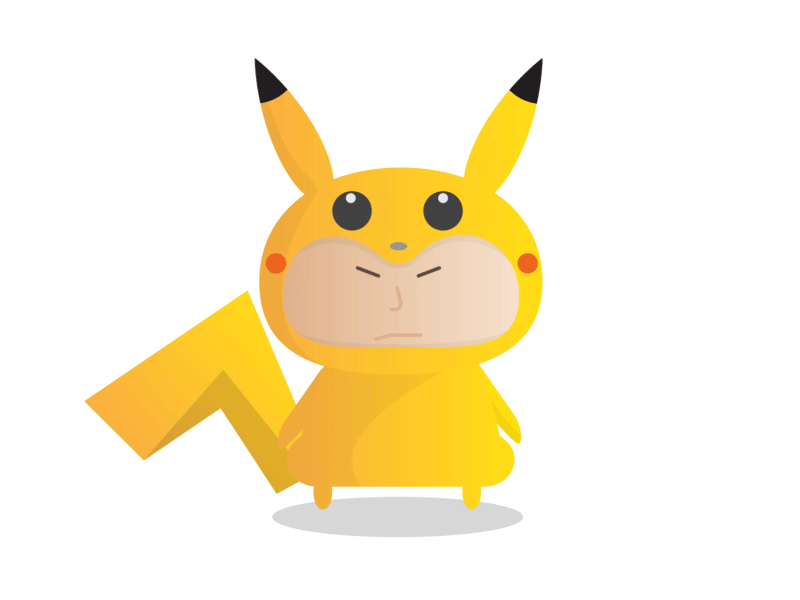Pikachu 2d cartoon character character design flat flat design illustration pikachu pokebal pokemon vector
