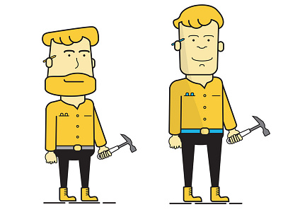 Wout, the woodtrader 2d character character design development flat illustrator lines wood woodtrader