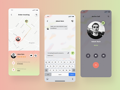 App Order Tracking app call chat design graphic design messages mobile order tracking ui ux
