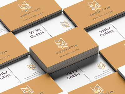 Business Card design for Ginger Vixen Patisserie branding business card design enterpreneur freelance designer graphicdesign graphicdesigner ireland logotype patisserie stationery women empowerment