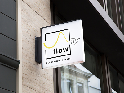 Flow Hanging Wall Sign adobe illustrator branding business flow graphic design graphic designer icon illustration minimal travel vector yellow yellow logo