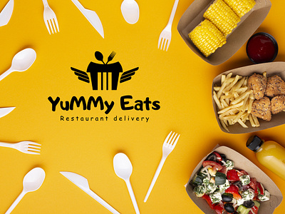 YuMMy Eats | Logo Design blackandwhite brand design branding delivery logo illustration logodesign minimal restaurant logo vector
