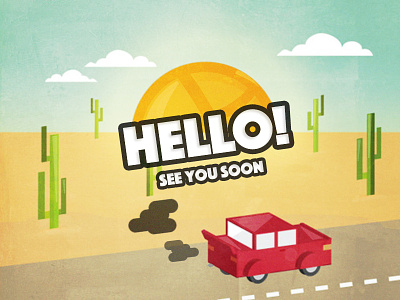 Hello Dribbble! car debut desert dribbble first shot