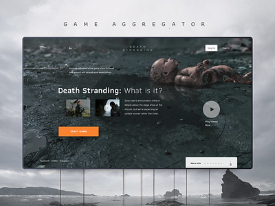 Game aggregator animation death stranding design flat game gaming icon illustration inteface interface design minimal service site type typography ui ux vector web website