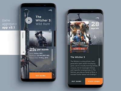 Mobile app for game aggregator project