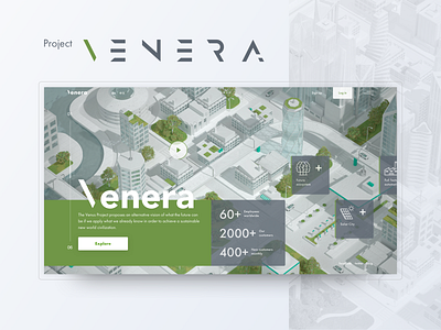 Project V E N E R A art branding clean design flat identity illustrator inteface logo minimal service site type typography ui ux vector web web design website