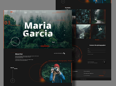 Photographer Maria Garcia | Website homepage design fire forest homepage photographer photography web design website лес