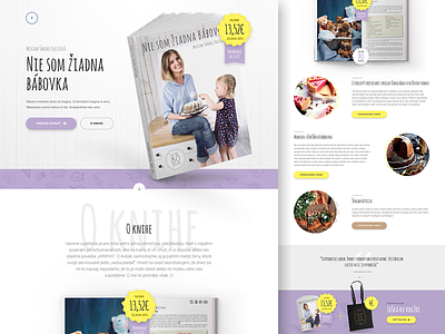 Nie som ziadna babovka baking book cooking funny landing page purple website wood yellow