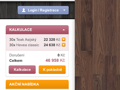 Login and Calculation box black blue button calculation cart dark login orange purple wood