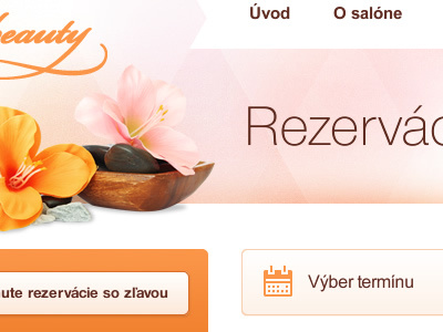 Beauty salon website beauty flower helvetica orange pink purple