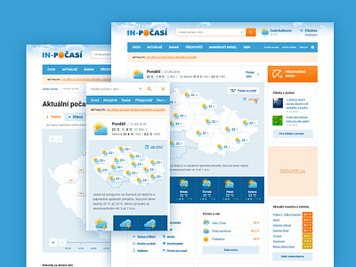 Inpocasi.cz app blue clouds design mobile orange responsive ui weather web web design webapp webdesign