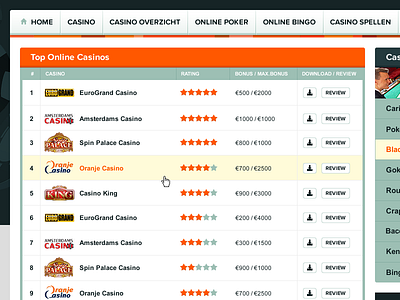 Casino list blue casino dark list online orange table