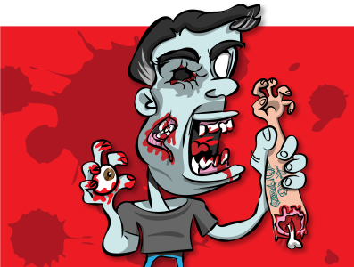 Zombie Coworkers 1 hand drawn illustration web