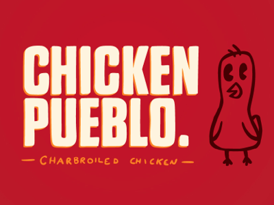 Chicken Pueblo chicken identity logo restaurant