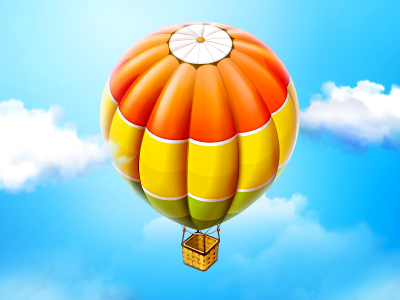 Hot air balloon adventure aerostat air balloon cloud clouds design fly icon illustration loggia sky