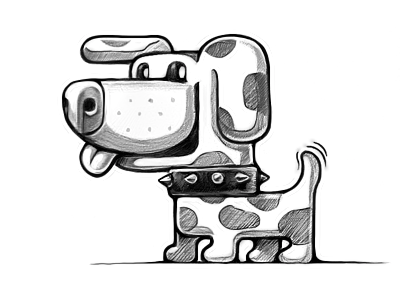 Woof characters collar cute dog game ios loggia mobile puppy sketch sketchbook wool