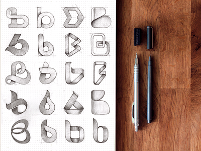 App Logo Sketches app b branding cycle font glyph identity logo sign sketch sketchbook type