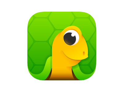 Turtle Icon character cute flat fun game green icon ios loggia minimalistic turtle ui