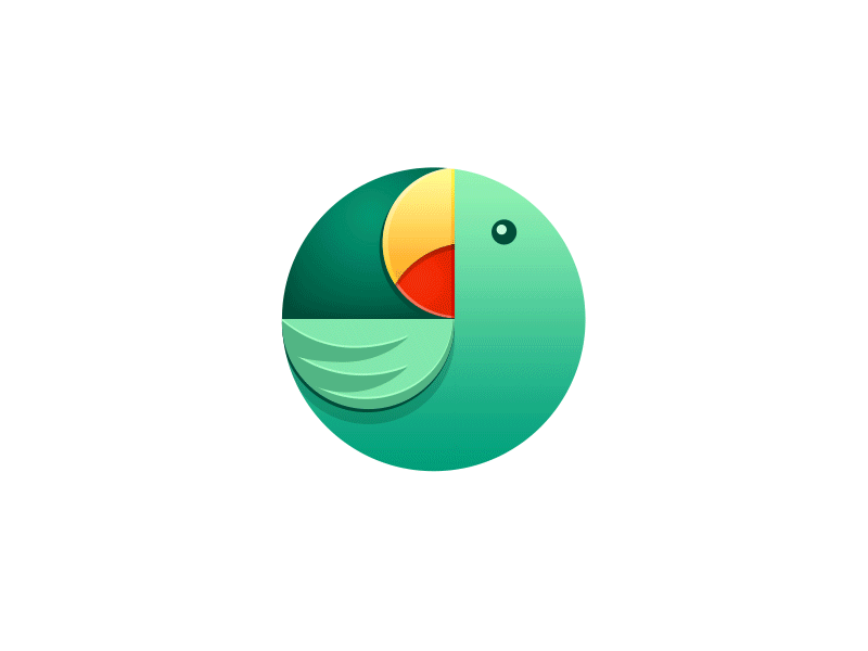 Logotype language school bird branding circle geometry identity loggia logo logotype mark parrot simple sketches