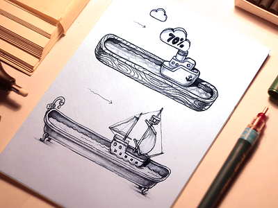 Game Progress Bar animation app bar bath concept cute gameart gameui loader ship tiny ui