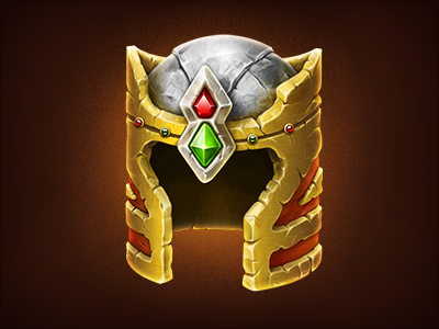 Helmet accoutrements ammunition armor design game gamedesign gold helmet icon knight metal weapon