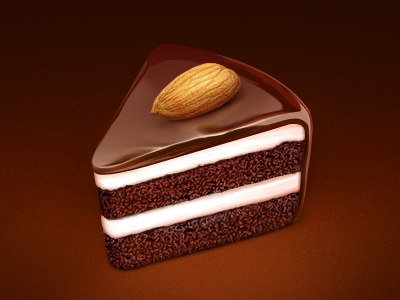 Cake app logo icon food cake almonds cream chocolate sweet eat loggia slice dessert