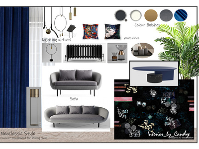 Neoclassic interior mood board