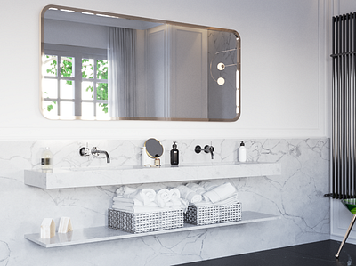 Bathroom design view 3dsmax cgi coronarender interiordesign visualizations